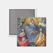 Madonna en Child met St. Lucy en Mary Magdalene Magneet (Voorkant / Achterkant)