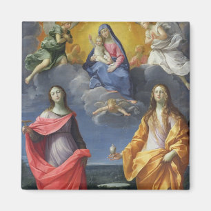 Madonna en Child met St. Lucy en Mary Magdalene Magneet