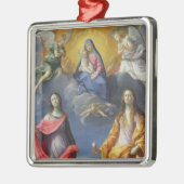 Madonna en Child met St. Lucy en Mary Magdalene Metalen Ornament (Links)