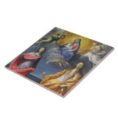 Madonna en Child met St. Lucy en Mary Magdalene Tegeltje (Zijkant)