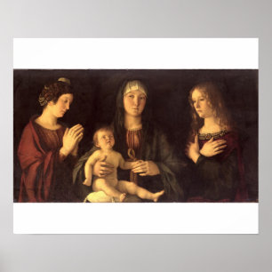 Madonna en Child met St. Mary Magdalene en St. Poster