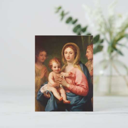 Madonna en Child met Two Angels, 1770-73 Briefkaart (Staand voorkant)