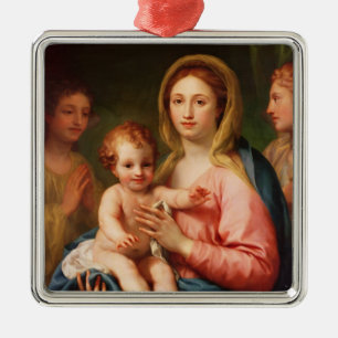 Madonna en Child met Two Angels, 1770-73 Metalen Ornament