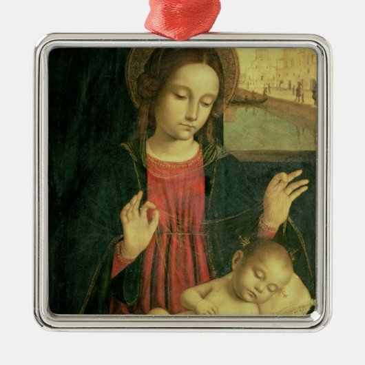 Madonna en Child Metalen Ornament (Voorkant)