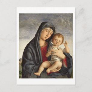 Madonna en Child (olie op het paneel) 2 Briefkaart