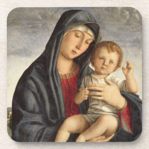 Madonna en Child (olie op het paneel) 2 Drankjes Onderzetter