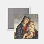 Madonna en Child (olie op het paneel) 2 Magneet (Voorkant / Achterkant)