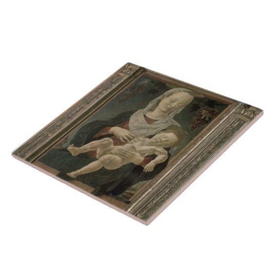 Madonna en Child (olie op het paneel) Tegeltje (Zijkant)