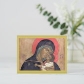 Madonna en Child Orthodox Afbeelding Briefkaart (Staand voorkant)