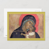 Madonna en Child Orthodox Afbeelding Briefkaart (Voorkant / Achterkant)