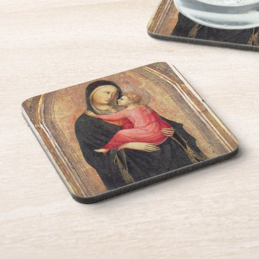 Madonna en Child (paneel) 3 Bier Onderzetter (Linkerzijde)