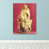 Madonna en Child (papier mache) Canvas Afdruk (Insitu (Houten vloer))