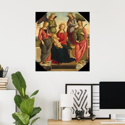 Madonna en Child, Pietro Perugino Fine Art Poster (Thuiskantoor)