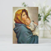 Madonna en Child Roberto Ferruzzi Madonnina Mary Bedankkaart (Staand voorkant)