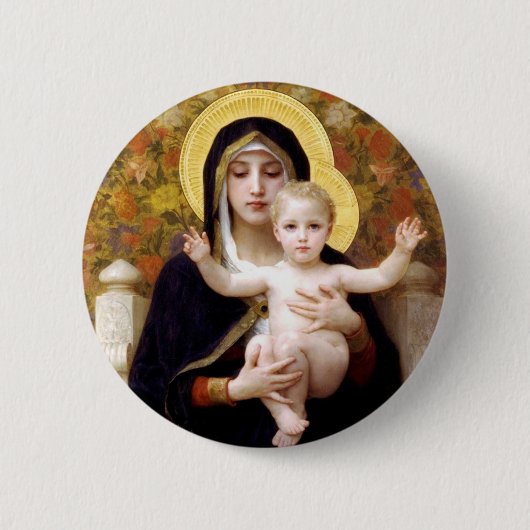 Madonna en Child Ronde Button 5,7 Cm (Voorkant)