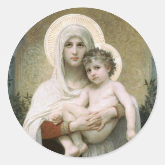 Madonna en Child Ronde Sticker (Voorkant)
