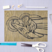 Madonna en Child Rustic Wood Christelijke ontkoppe Tissuepapier (Craft)