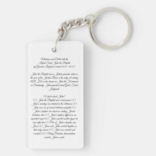 Madonna en Child Saint John Sleutelhanger (achterkant)