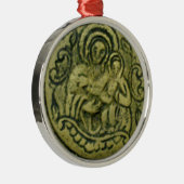 MADONNA EN CHILD /ST.GEORGE EN DRAGON MEDALLION METALEN ORNAMENT (Rechts)