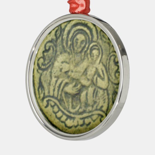 MADONNA EN CHILD /ST.GEORGE EN DRAGON MEDALLION METALEN ORNAMENT (Links)
