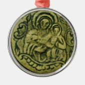 MADONNA EN CHILD /ST.GEORGE EN DRAGON MEDALLION METALEN ORNAMENT (Voorkant)