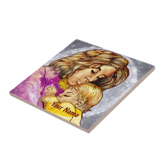 Madonna en Child Tegeltje (Zijkant)