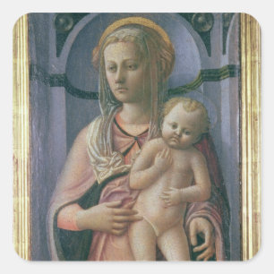 Madonna en Child (temperatuur op het paneel) Vierkante Sticker