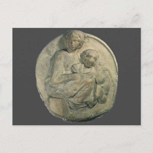 Madonna en Child, Tondo Pitti van Michelangelo Briefkaart (Voorkant)