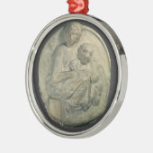 Madonna en Child, Tondo Pitti van Michelangelo Metalen Ornament (Links)