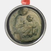 Madonna en Child, Tondo Pitti van Michelangelo Metalen Ornament (Voorkant)