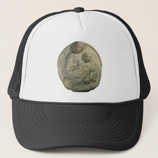Madonna en Child, Tondo Pitti van Michelangelo Trucker Pet (Voorkant)