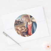 Madonna en Child Two Angels Botticelli Fine Art Ronde Sticker (Envelop)