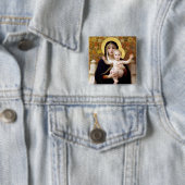 Madonna en Child Vierkante Button 5,1 Cm (In situ)