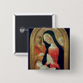 Madonna en Child Vierkante Button 5,1 Cm (Voorkant /achterkant)