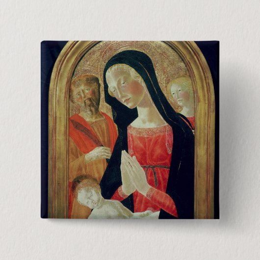 Madonna en Child Vierkante Button 5,1 Cm (Voorkant)
