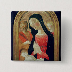 Madonna en Child Vierkante Button 5,1 Cm