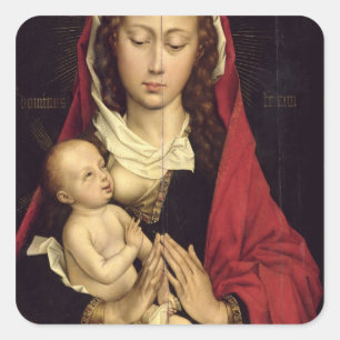 Madonna en Child Vierkante Sticker