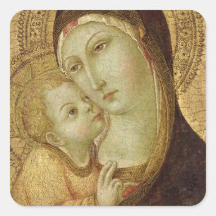 Madonna en Child Vierkante Sticker
