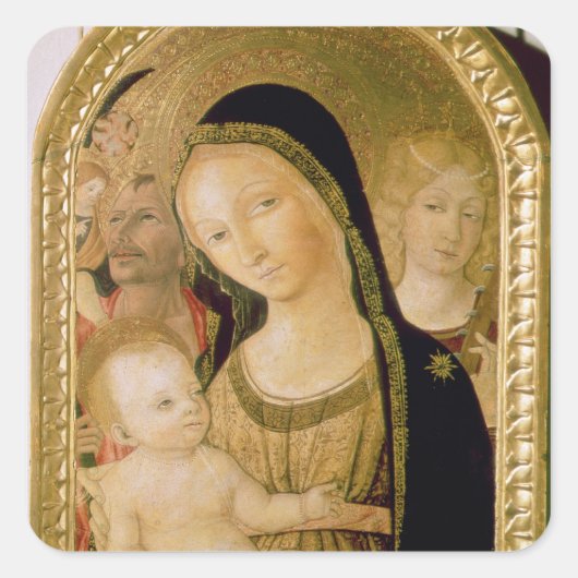 Madonna en Child Vierkante Sticker (Voorkant)
