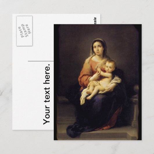 Madonna en Child - Virgin Mary - Murillo Briefkaart (Voorkant / Achterkant)
