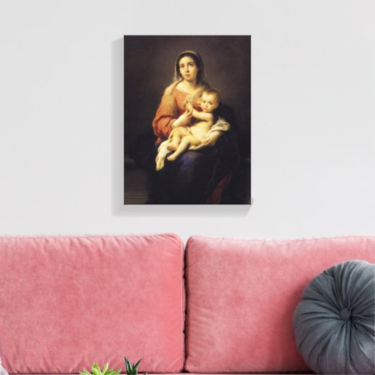 Madonna en Child - Virgin Mary - Murillo Canvas Afdruk (Insitu (Woonkamer))