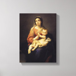 Madonna en Child - Virgin Mary - Murillo Canvas Afdruk