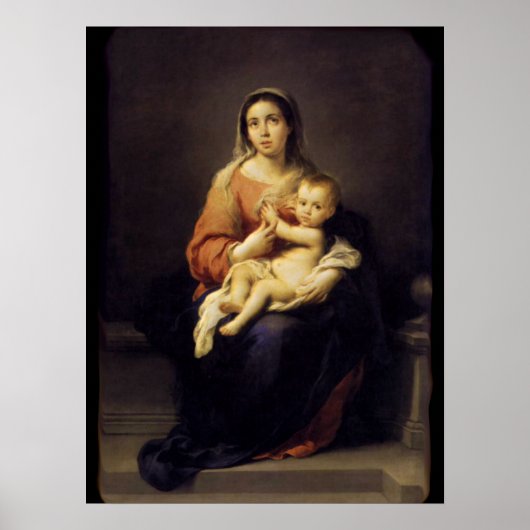 Madonna en Child - Virgin Mary - Murillo Poster (Voorkant)