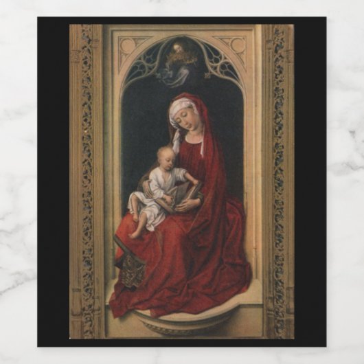 Madonna en Child Wijn Flesje Etiket (Enkel label)