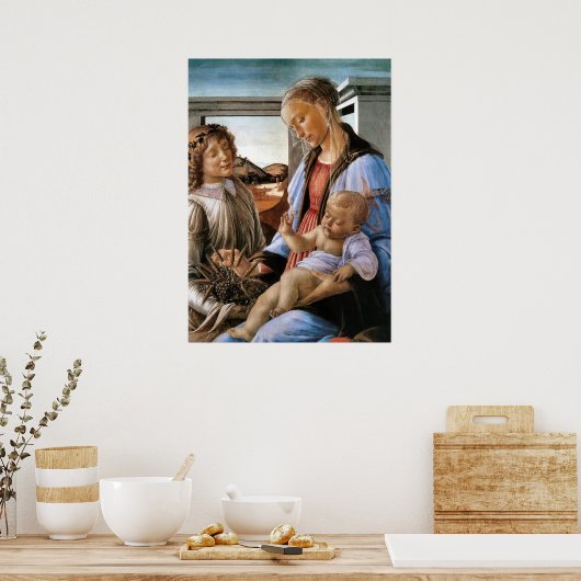 Madonna en Child With Angel - Botticelli - c1470 Poster (Keuken)
