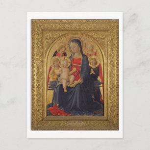 Madonna en Child with Angels, c.1467 (olie op deel Briefkaart