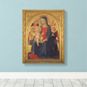 Madonna en Child with Angels, c.1467 (olie op deel Canvas Afdruk (Insitu (Houten vloer))