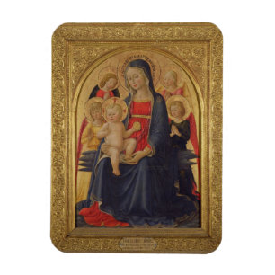 Madonna en Child with Angels, c.1467 (olie op deel Magneet