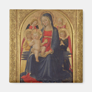 Madonna en Child with Angels, c.1467 (olie op deel Magneet