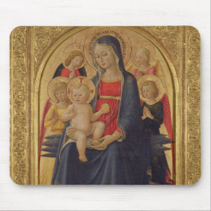 Madonna en Child with Angels, c.1467 (olie op deel Muismat